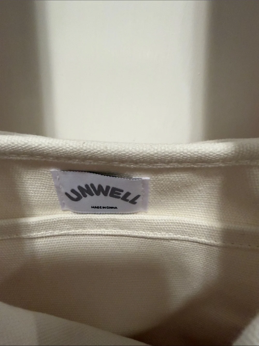 Unwell Canvas Tote Bag in White and Red